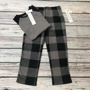 Gap Boys 6 8 10 Gray & Black Plaid Pajama Set. Flame Resistant. NWT